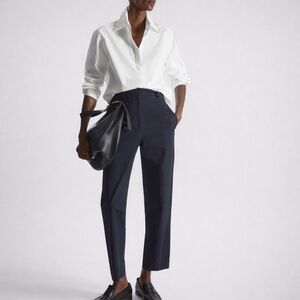 COS Navy Blue Slim-Fit Cropped Chinos | Stretch Cotton | NWT | Size 2